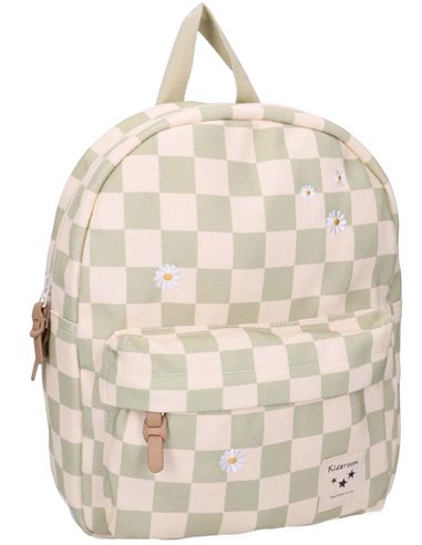 Sac à dos enfant pâquerettes beige/vert