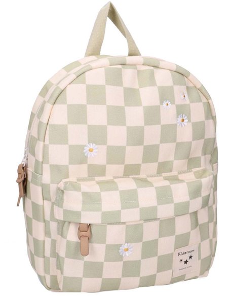 Sac à dos enfant pâquerettes beige/vert