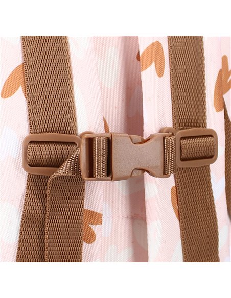 Sac à dos enfant coeurs rose/caramel