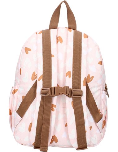 Sac à dos enfant coeurs rose/caramel