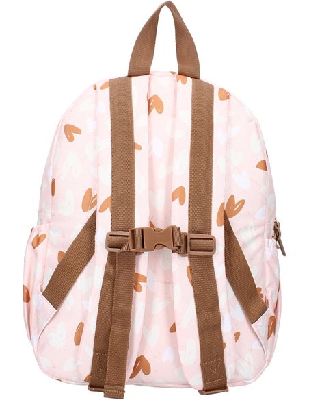 Sac à dos enfant coeurs rose/caramel