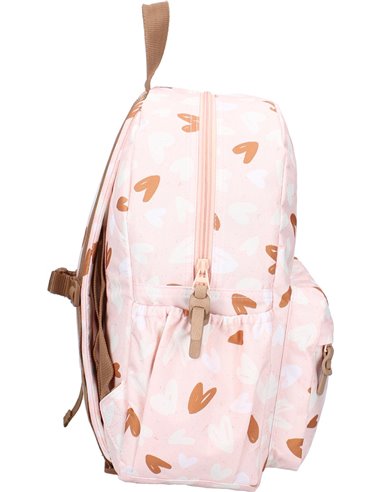 Sac à dos enfant coeurs rose/caramel