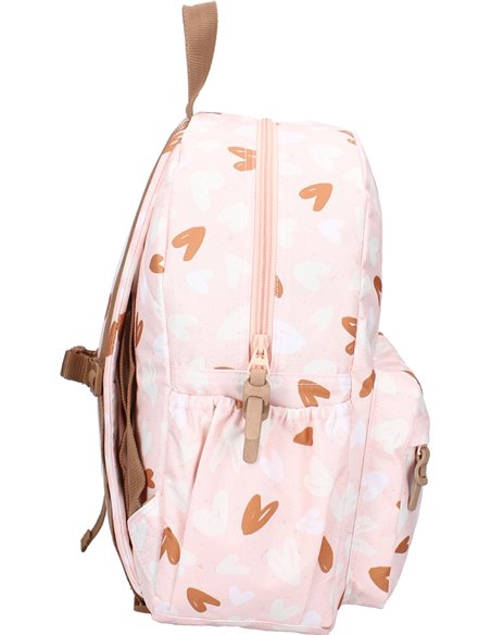 Sac à dos enfant coeurs rose/caramel