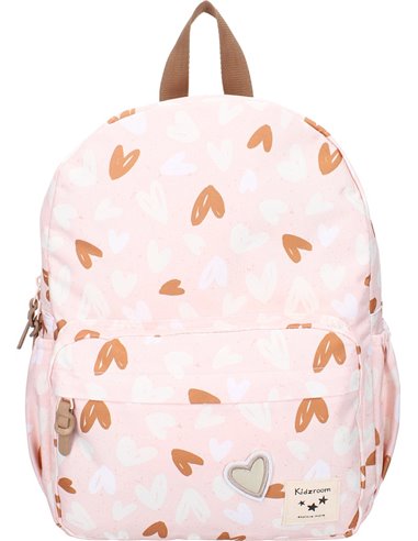 Sac à dos enfant coeurs rose/caramel