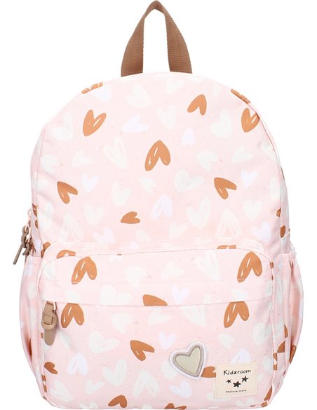 Sac à dos enfant coeurs rose/caramel