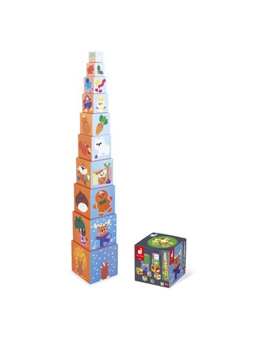 Pyramide carrée évolutive Les 4 saisons - Janod
