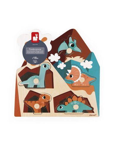 Puzzle Sonore Dino 5 pièces - Janod