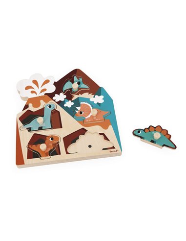 Puzzle Sonore Dino 5 pièces - Janod