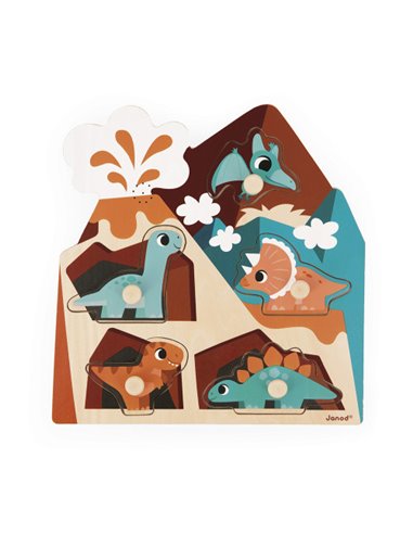 Puzzle Sonore Dino 5 pièces - Janod