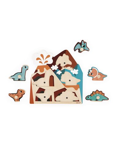 Puzzle Sonore Dino 5 pièces - Janod