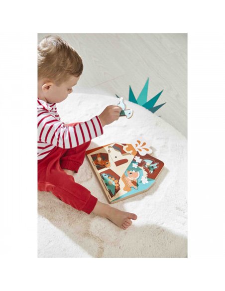 Puzzle Sonore Dino 5 pièces - Janod