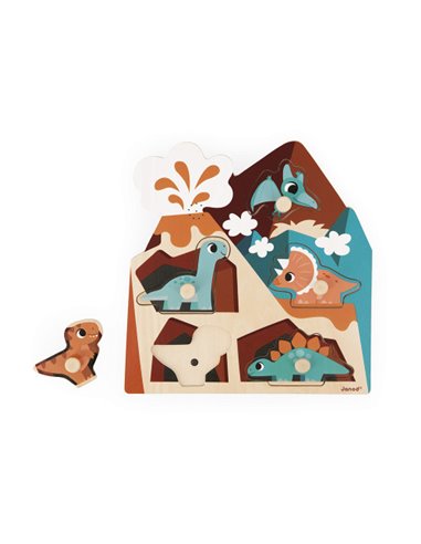 Puzzle Sonore Dino 5 pièces - Janod