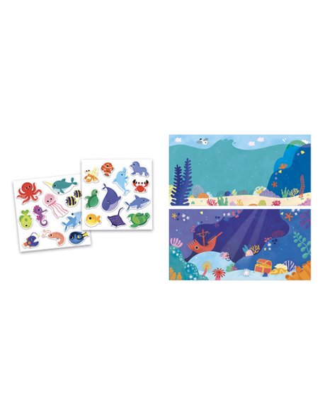 Coffret Créatif Stickers Epais Repositionnables La Mer - 18 mois - Janod
