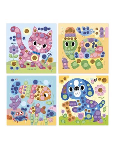 Coffret Créatif Mosaïques Mousse Rondes Petits Amis - 3 ans - janod