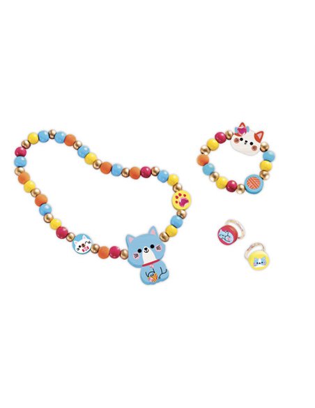 4 Bijoux En Bois A Créer Petits Chats - Janod