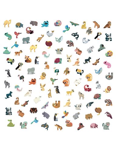 Gommettes Animaux Exotiques x100 - Janod