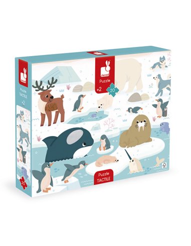 Puzzle Tactile 'Animaux Polaires' 20 pièces - Janod