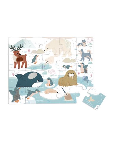Puzzle Tactile 'Animaux Polaires' 20 pièces - Janod
