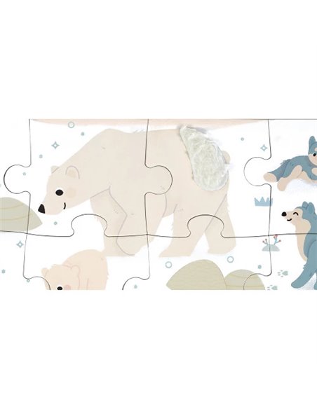 Puzzle Tactile 'Animaux Polaires' 20 pièces - Janod