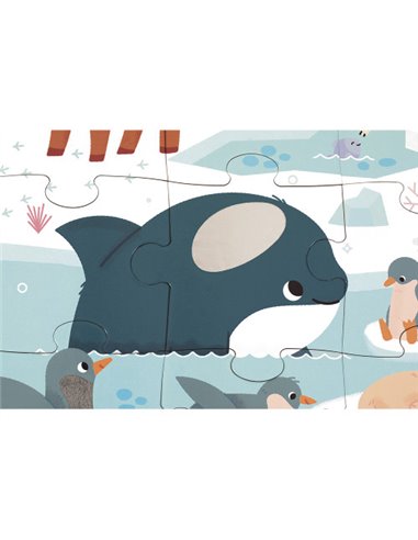 Puzzle Tactile 'Animaux Polaires' 20 pièces - Janod