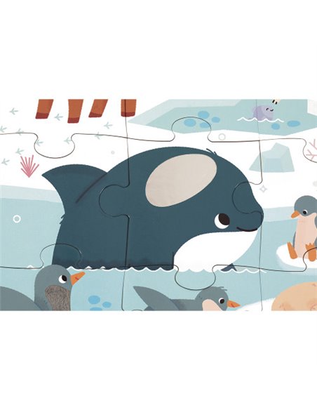 Puzzle Tactile 'Animaux Polaires' 20 pièces - Janod