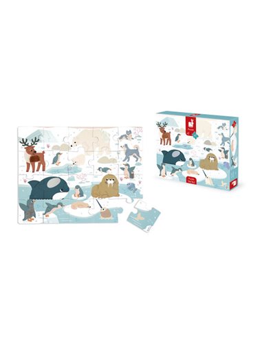 Puzzle Tactile 'Animaux Polaires' 20 pièces - Janod