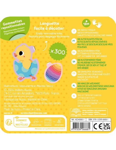 BOÎTE MÉTAL - 300 GOMMETTES PÂQUES
