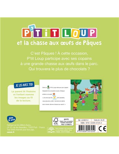 JE LIS AVEC TOI - P'TIT LOUP ET LA CHASSE AUX OEUFS DE PÂQUES