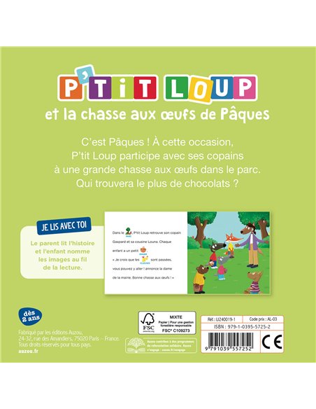 JE LIS AVEC TOI - P'TIT LOUP ET LA CHASSE AUX OEUFS DE PÂQUES