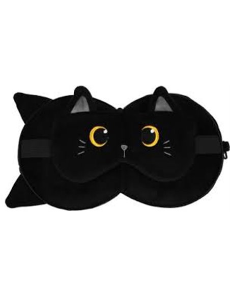 Oreiller avec masque de sommeil chat noir - itotal