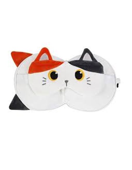 Oreiller avec masque de sommeil chat orange - itotal