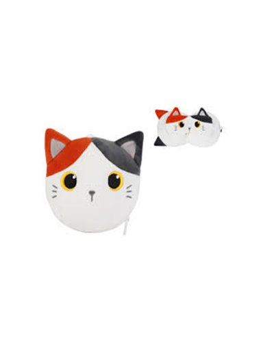 Oreiller avec masque de sommeil chat orange - itotal