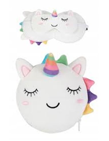 Oreiller avec masque de sommeil licorne - itotal