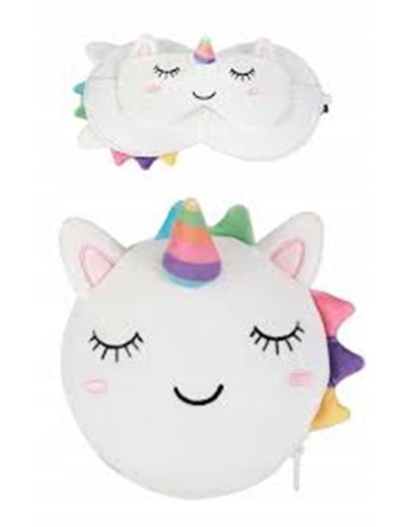 Oreiller avec masque de sommeil licorne - itotal