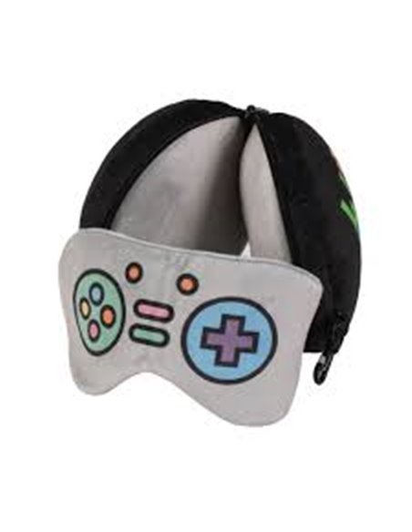 Oreiller avec masque de sommeil let's play - itotal