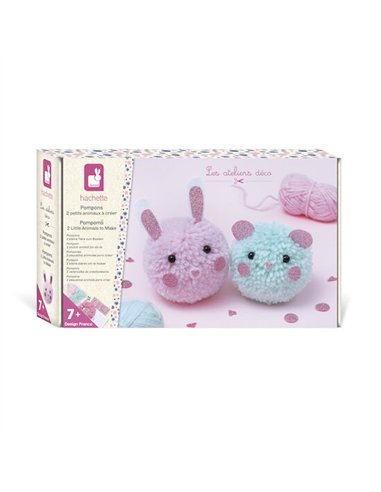 2 PETITS ANIMAUX POMPONS A CREER - Janod