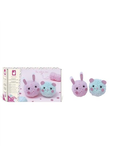 2 PETITS ANIMAUX POMPONS A CREER - Janod