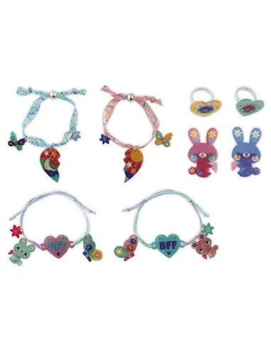 8 BIJOUX D'AMITIE PLASTIQUE FOU A CREER - Janod