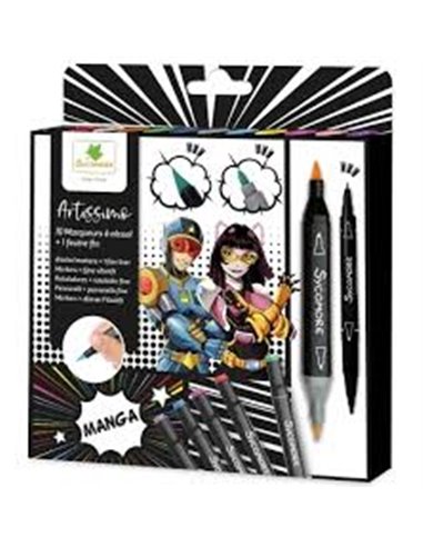 Sycomore Manga 10 Marqueurs Alcool + 1 Liner