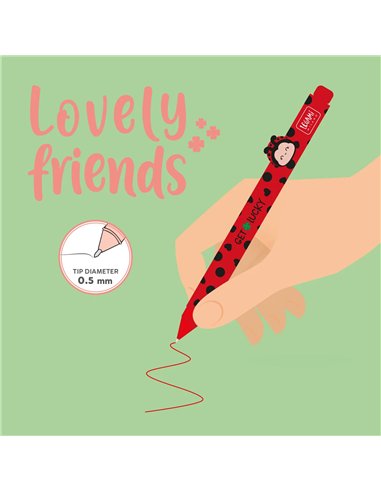 Stylo Gel Décoratif Lovely Friends Coccinelle ladybug - LEGAMI