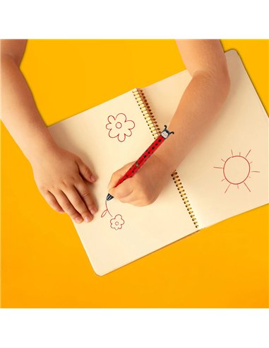 STYLO À BILLE 2 COULEURS - CLICK&CLACK Coccinelle ladybug - Legami