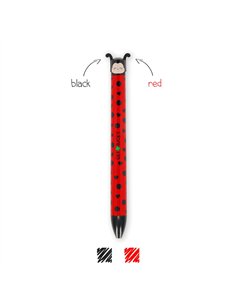 STYLO À BILLE 2 COULEURS - CLICK&CLACK Coccinelle ladybug - Legami