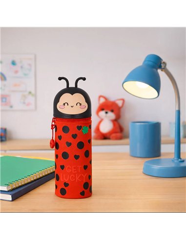 Trousse en Silicone 2-en-1 Kawaii Coccinelle ladybug - LEGAMI