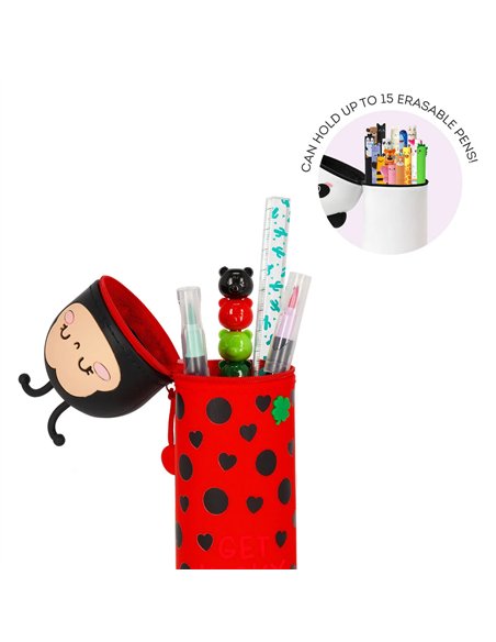 Trousse en Silicone 2-en-1 Kawaii Coccinelle ladybug - LEGAMI