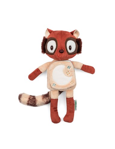 Peluche phosphorescente et livre en tissu Elvis le lémurien - Lilliputiens