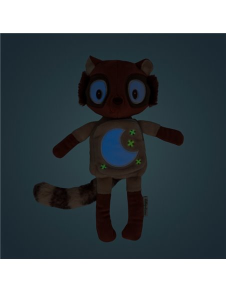 Peluche phosphorescente et livre en tissu Elvis le lémurien - Lilliputiens
