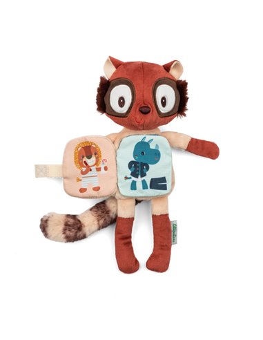 Peluche phosphorescente et livre en tissu Elvis le lémurien - Lilliputiens