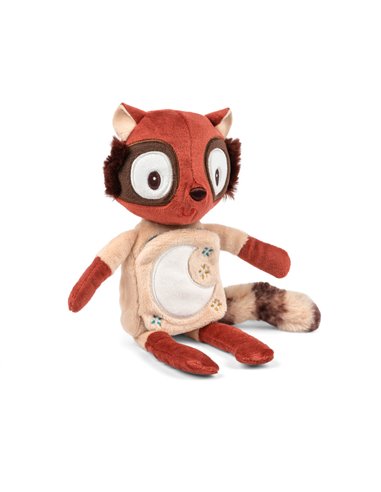 Peluche phosphorescente et livre en tissu Elvis le lémurien - Lilliputiens