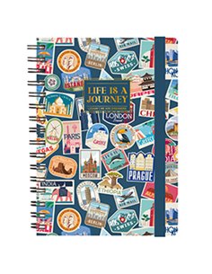 SPIRAL-BOUND NOTEBOOK - CAHIER LIGNÉ À SPIRALE - TRAVEL - legami