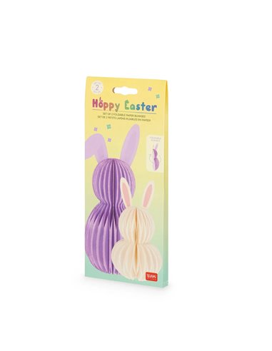 Set de 2 Petits Lapins Pliables en Papier - Hoppy Easter- BUNNY - pâques 2026 - LEGAMI